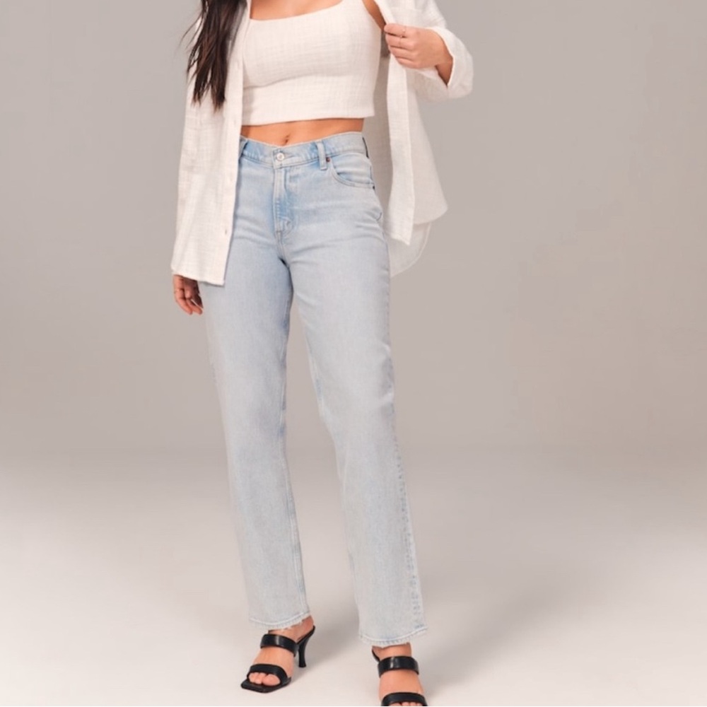Abercrombie curve love low rise 90s straight jean light